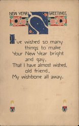 New Year Greetings I've Wished So Many Things To Make Your New Year Bright And Gay Postcard