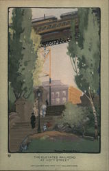 The Elevated Railroad At 110th Street New York City, NY Artist Signed Rachael Robinson Elmer Postcard Postcard Postcard