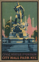 Civic Virtue Fountain Postcard