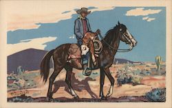 Bringing home the stray Tucson, AZ Cowboy Western Lon Megargee Postcard Postcard Postcard