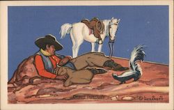 Desert Interlude Tucson, AZ Cowboy Western Lon Megargee Postcard Postcard Postcard