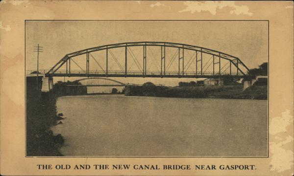 The Old and New Canal Bridge near Gasport New York