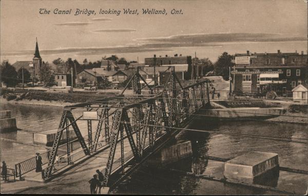 The Canal Bridge, Looking West Welland ON Canada Ontario