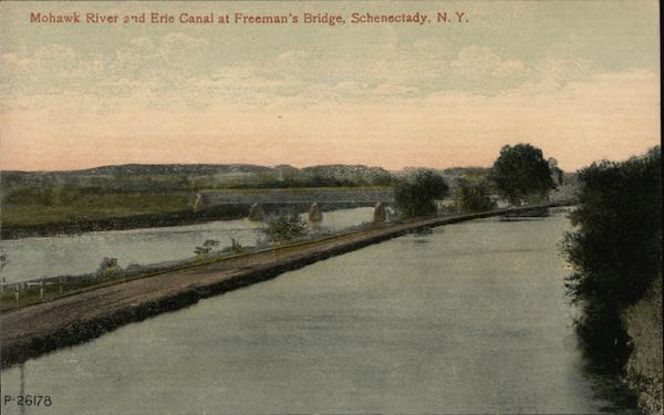 Mohawk River and Erie Canal at Freeman's Bridge Schenectady New York