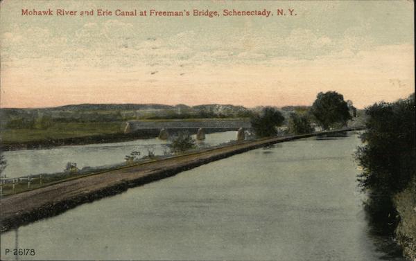 Mohawk River and Erie Canal at Freeman's Bridge Schenectady New York