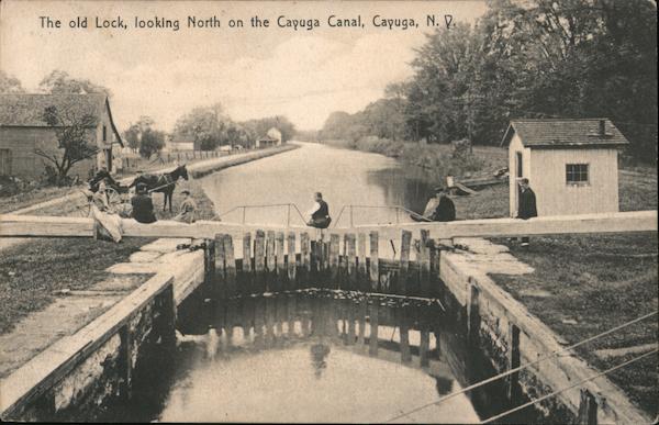 The old Lock Looking North on the Cayuga Canal New York