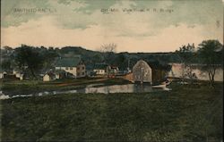Old Mill, View from R.R. Bridge Postcard