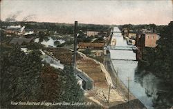 View from Railroad Bridge, Lower Town Lockport, NY Postcard Postcard Postcard