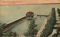 Public Bath in Waterworks Park Postcard