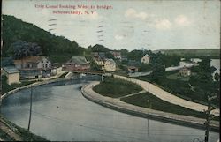 Erie Canal looking West to Bridge Postcard