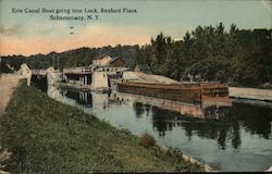 Erie Canal going into Lock, Rexford Flats Postcard