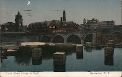 Court Street Bridge at Night Rochester, NY Postcard Postcard Postcard