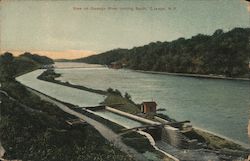 View on Oswego River looking South New York Postcard Postcard Postcard