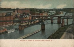 Entrance to Oswego by River and Canal New York Postcard Postcard Postcard