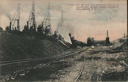 A Section of the Cut Showing Drills in Operation, Barge Canal Opposite Stillwater, NY Postcard Postcard Postcard