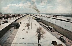 General View of Government Canal and Lock Pumped Empty in Winter Postcard