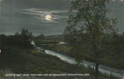 Miami & Erie Canal from Deep Cut by Moonlight Postcard