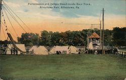 Performance and Judges Stand Inside Race Track, Allentown Fair Postcard