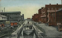View of Lock on Oswego Canal Postcard