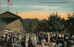 Midway, Allentown Fair Postcard