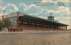 Grand Stand at Fair Grounds Allentown, PA Postcard Postcard Postcard