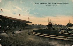 Grand Stand and Race Track, Allentown Fair Pennsylvania Postcard Postcard Postcard