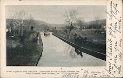 Canal, Aqueduct and Tow Path, View From Porch of Point Pleasant Inn Pennsylvania Postcard Postcard Postcard