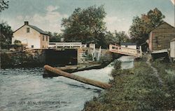 Canal Lock Scene Postcard