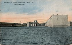 Entrance to Gatun Locks from Gatun Lake, Panama Canal Postcard