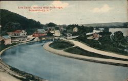 Erie Canal Looking West to Bridge Postcard