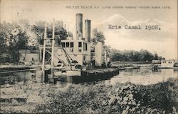 Large Dredge Oneida Digging Barge Canal Erie Canal 1908 Sylvan Beach, NY Postcard Postcard Postcard