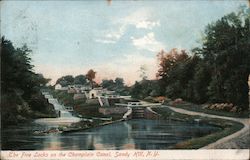 The Five Locks on the Champlain Canal, Sandy Hill Postcard