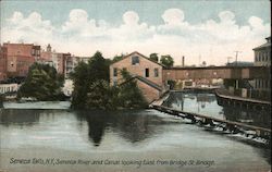 Seneca River and Canal Looking East From Bridge St. Bridge Postcard