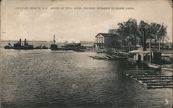 Mouth of Wood River, Showing Entrance to Barge Canal Postcard