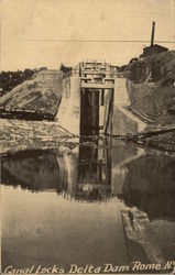 Canal Locks Delta Dam Postcard