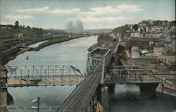 Looking up the Lehigh River Postcard