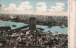 New York and Brooklyn Bridge Postcard