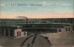 A.T. & S.F. Round House Postcard