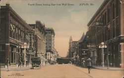 Fourth Street, looking East From Wall Street Joplin, MO Postcard Postcard Postcard