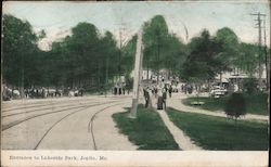 Entrance to Lakeside Park Postcard