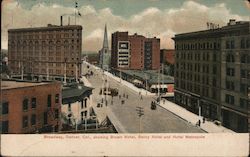 Broadway, Showing Brown Hotel, Savoy Hotel and Hotel Metropole Postcard