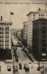 Looking Up 17th St From Champa St Postcard