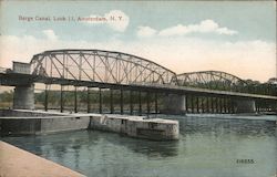 Barge Canal, Lock 11 Amsterdam, NY Postcard Postcard Postcard