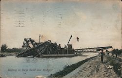 Working on Barge Canal near Brockport Postcard