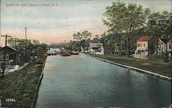 Scene on Erie Canal Postcard