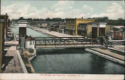 Left Bridge and Canal St. Canastota, NY Postcard Postcard Postcard