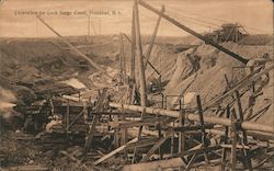 Excavation for Lock Barge Canal Postcard