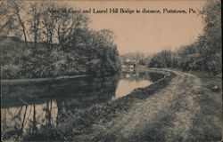 View of Canal and Laurel Hill Bridge in distance Postcard