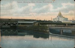 Canal, Showing State House Postcard