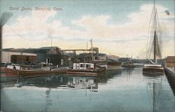 Canal Docks Stamford, CT Postcard Postcard Postcard